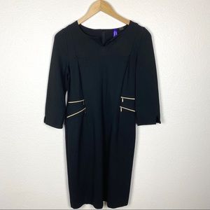 Seraphine Dress With Gold Zipper Accents Size 6